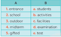 Match the words in columns A and B to form phrases. Then say them aloud ( Nối các từ ở cột A với cột B để tạo thành một cụm từ (ảnh 1)