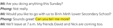 Listen and read the conversation. Pay attention to the highlighted sentence (ảnh 1)