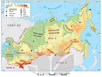 Dựa vào hình 2 và thông tin trong mục a, hãy nêu một số đặc điểm của tự nhiên Bắc Á.  (ảnh 1)