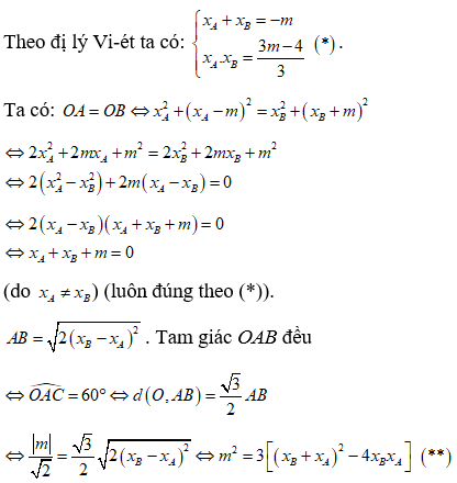 Cho hàm số y=3x+4/x+4  có đồ thị (c) . Tổng các giá trị của tham số m  (ảnh 2)