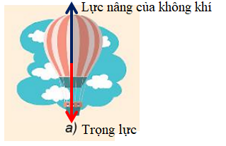 Biểu diễn các lực tác dụng lên một khinh khí cầu đang lơ lửng trong không khí (Hình 19.5a).   (ảnh 2)