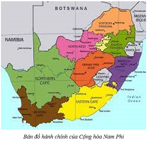 1. Khái quát chung về Cộng hòa Nam Phi Vị trí địa lí: nằm ở cực Nam của châu Phi lục địa; tiếp giáp với các nước Namibia, (ảnh 1)
