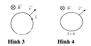 Hình vẽ nào sau đây xác định đúng chiều dòng điện cảm ứng khi cho vòng (ảnh 2)