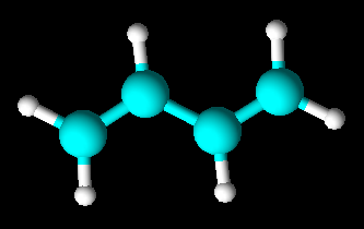 Thực hành vẽ cấu trúc các phân tử sau:  a) CH2=CH-CH=CH2 (ảnh 2)