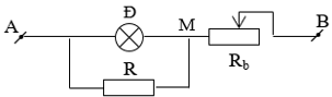 Cho mạch điện như hình vẽ hiệu điện thế giữa hai đầu đoạn mạch là 24V. Biến trở được làm bằng chất  (ảnh 1)