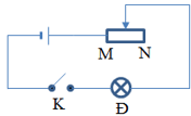 Hiệu điện thế trong mạch điện có sơ đồ dưới được giữ không đổi. Khi dịch chuyển con chạy của biến (ảnh 1)