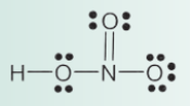 Vẽ công thức Lewis của phân tử HNO3, lưu dưới định (ảnh 1)