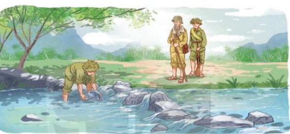 Những chi tiết nào (ở đầu câu chuyện) cho thấy Bác rất cẩn thận khi qua suối? (ảnh 3)