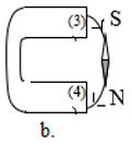 Hãy xác định cực của các nam châm, cho biết sự định hướng của các nam châm thử như hình (ảnh 3)