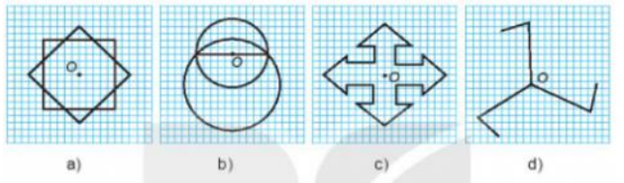 Trong các hình sau, điểm O là tâm đối xứng của hình nào (ảnh 1)