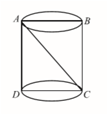Cắt khối trụ bởi một mặt phẳng qua trục ta được thiết diện là hình chữ nhật ABCD có AB và CD thuộc hai đáy hình trụ, AB=4a, AC=5a   Tính thể tích khối trụ: (ảnh 1)