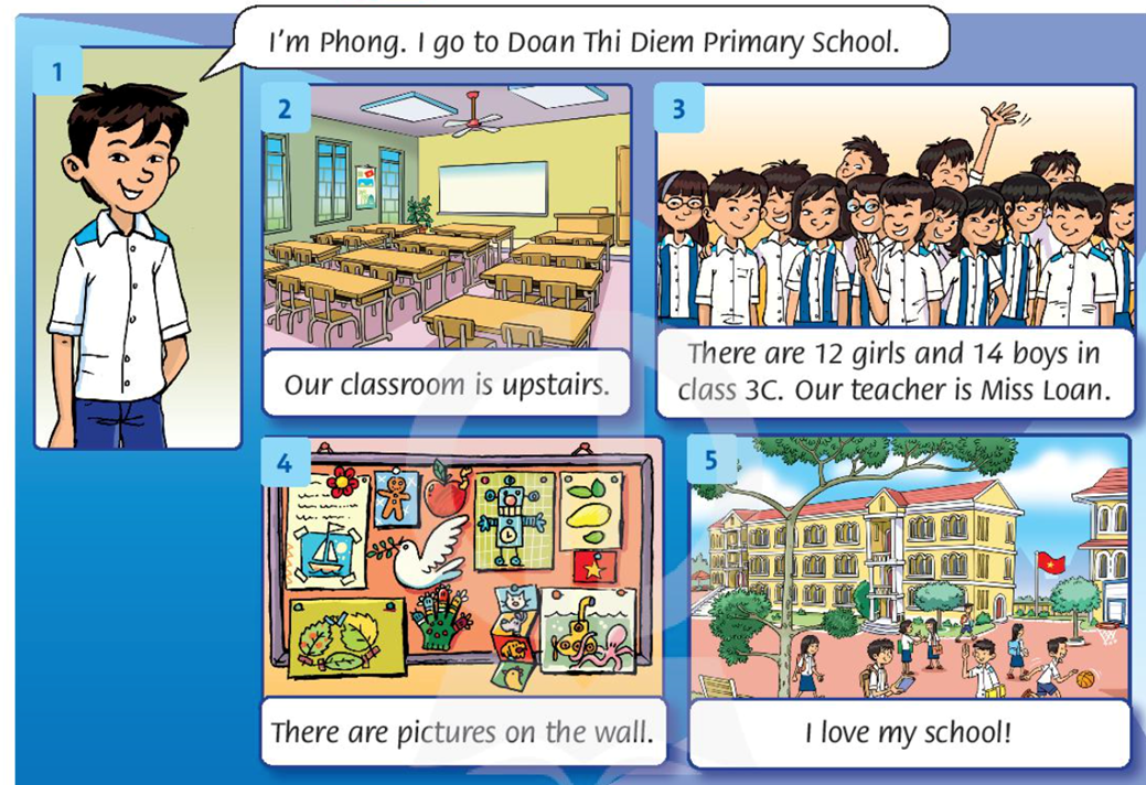 Listen and read (Nghe và đọc) I'm Phong. I go to Foan Thi diem Primary School (ảnh 1)