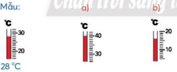 Đọc rồi viết nhiệt độ (theo mẫu): (ảnh 1)
