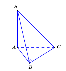 Cho khối chóp S.ABC có SA = a căn bậc hai của 3, SA vuông góc với mặt phẳng (ABC) (ảnh 1)