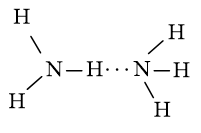 Liên kết hydrogen có thể xuất hiện giữa những phân tử cùng loại nào sau đây? A. C2H6 B. H2S C. H3C-O-CH3 D. NH3 (ảnh 1)