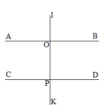 Viết tiếp vào chỗ chấm a Đường thẳng IK vuông góc với đường thẳng AB (ảnh 1)