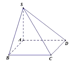 Cho hình chóp S.ABCD có SA vuông góc (ABCD), đáy ABCD là (ảnh 1)