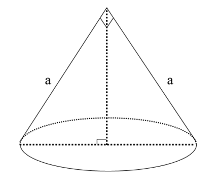 Một hình nón tròn xoay có thiết diện qua trục là một tam giác vuông cân có cạnh (ảnh 1)