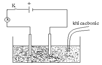 Sục khí CO2 vào dung dịch nước vôi trong như hình vẽ. Đóng khoá (ảnh 1)