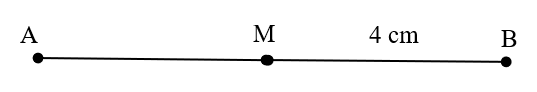 Biết M là trung điểm của AB. Tính độ dài đoạn thẳng AM.AA4 cm4 cmMMBB (ảnh 1)