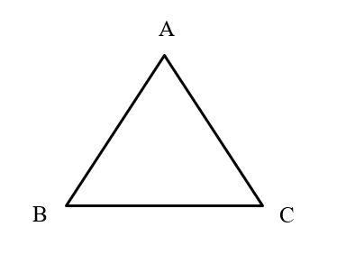 Hình tam giác ABC có các đỉnh là: (ảnh 1)