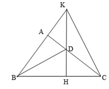 Cho vuông tại A, đường phân giác của góc B cắt AC tại D. Vẽ .  a) Chứng minh: ;  b) Trên tia đối của AB lấy điểm K sao cho AK = HC. Chứng minh ba điểm K, D, H thẳng hàng. (ảnh 1)