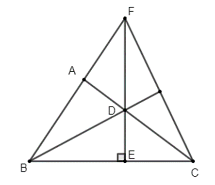 Cho tam giác ABC có AB = 6 cm; AC = 8 cm; BC = 10 cm. a) Chứng minh tam giác ABC vuông tại A. b) Vẽ tia phân giác BD của góc ABC (D thuộc AC), từ  D vẽ DE  BC (E  BC).  Chứng minh DA = DE. c) Kéo dài ED và BA cắt nhau tại F. Chứng minh DF > DE. d) Chứng minh đường thẳng BD là đường trung trực của đoạn thẳng FC. (ảnh 1)