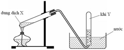 Cho hình vẽ mô tả thí nghiệm điều chế khí Y từ dung dịch X: (ảnh 1)