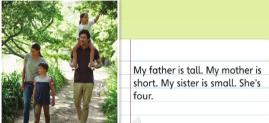 Listen and read (Nghe và đọc) My father is tall. My mother is short. (ảnh 1)