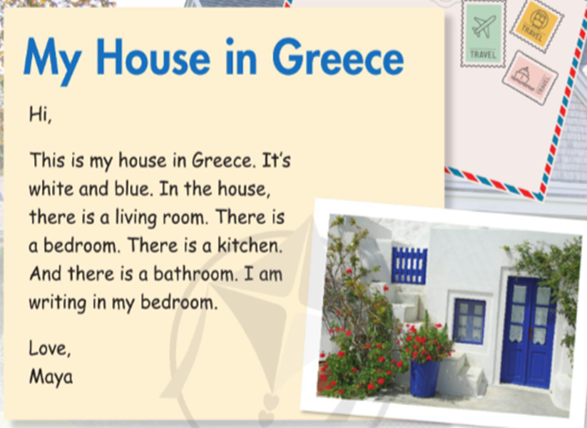 Listen and read. (Nghe và đọc) My house in Greece (ảnh 1)