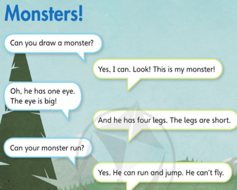 Listen and read. (Nghe và đọc) Monsters! Can you draw a monster? (ảnh 1)