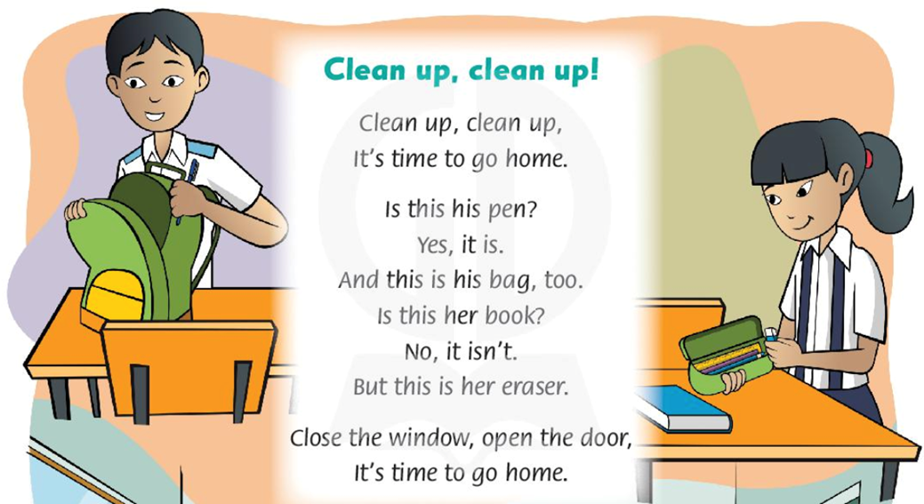 Listen and sing (Nghe và hát) Clean up, clean up! (ảnh 1)