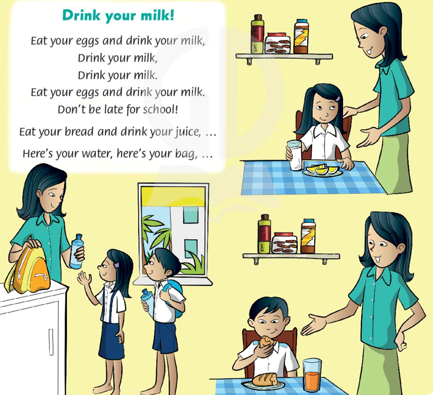 Listen and sing (Nghe và hát) Drink your milk  (ảnh 1)