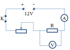 Cho mạch điện có sơ đồ như hình vẽ: Nguồn điện có hiệu điện thế (ảnh 1)