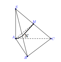 Cho hình chóp S.ABC có đáy ABC là tam giác vuông với AB = AC = 2 (ảnh 2)