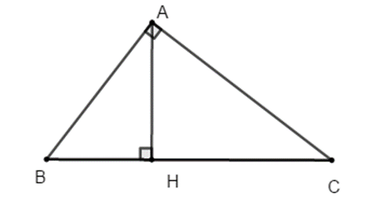 Tam giác ABC vuông tại A có AB < AC. Vẽ AH vuông góc với BC (H   BC). Khẳng định nào sau đây là đúng? (ảnh 1)