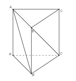 Cho hình lăng trụ tam giác đều ABC.A'B'C' có cạnh đáy bằng 2a, góc giữa (ảnh 1)