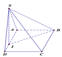 Cho hình chóp S.ABCD có hình chiếu vuông góc của S trên mặt đáy ABCD là điểm   thuộc  (ảnh 1)