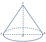ho hình nón có thiết diện qua trục là tam giác vuông có cạnh huyền a căn bậc hai 2 . Diện tích (ảnh 1)