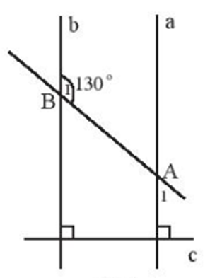 Cho Hình 5 có góc B1 = 130 độ. Số đo của góc A1 là bao nhiêu? (ảnh 2)