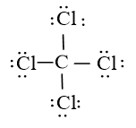 Viết công thức Lewis của phân tử CCl4. (ảnh 2)