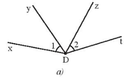a) Vẽ hai đường thẳng ab và cd cắt nhạu tại điểm I. Xác định các (ảnh 2)