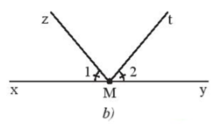a) Vẽ hai đường thẳng ab và cd cắt nhạu tại điểm I. Xác định các (ảnh 3)