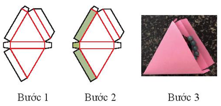 Gấp hộp quà hình lăng trụ đứng tam giác. Bước 1: Ước lượng (ảnh 1)