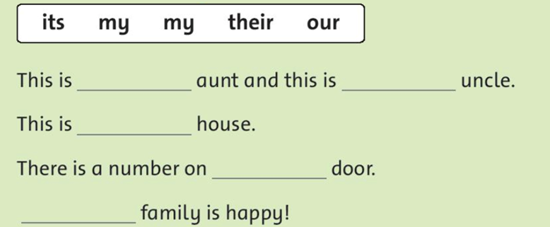 Draw your aunt, uncle and their house. Then complete the sentences (ảnh 1)