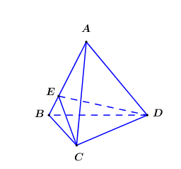 Cho khối tứ diện ABCD có thể tích V và điểm E trên cạnh AB (ảnh 1)