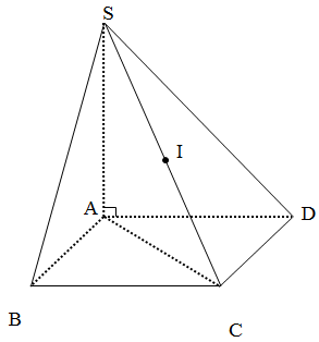 Khối chóp S.ABCD có đáy là hình vuông cạnh 2a và chiều cao SA bằng a (ảnh 1)