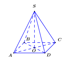 Cho hình chóp tứ giác đều S.ABCD có cạnh AB = a và SA = 2a. Tính tan (ảnh 1)