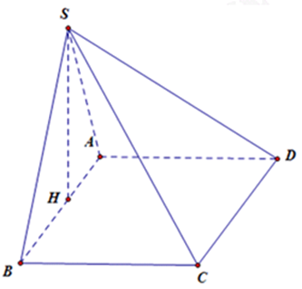 Cho hình chóp S.ABC có ABCD là hình chữ nhật, AB = 2a, BC = a, SA = a, SB = a căn bậc hai 3 (ảnh 1)