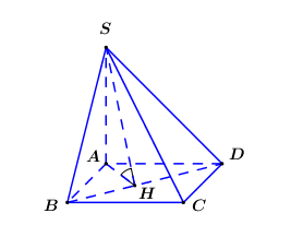 Cho hình chóp S.ABCD có đáy ABCD là hình chữ nhật có AB = a, AD = a căn bậc hai của 3 (ảnh 1)